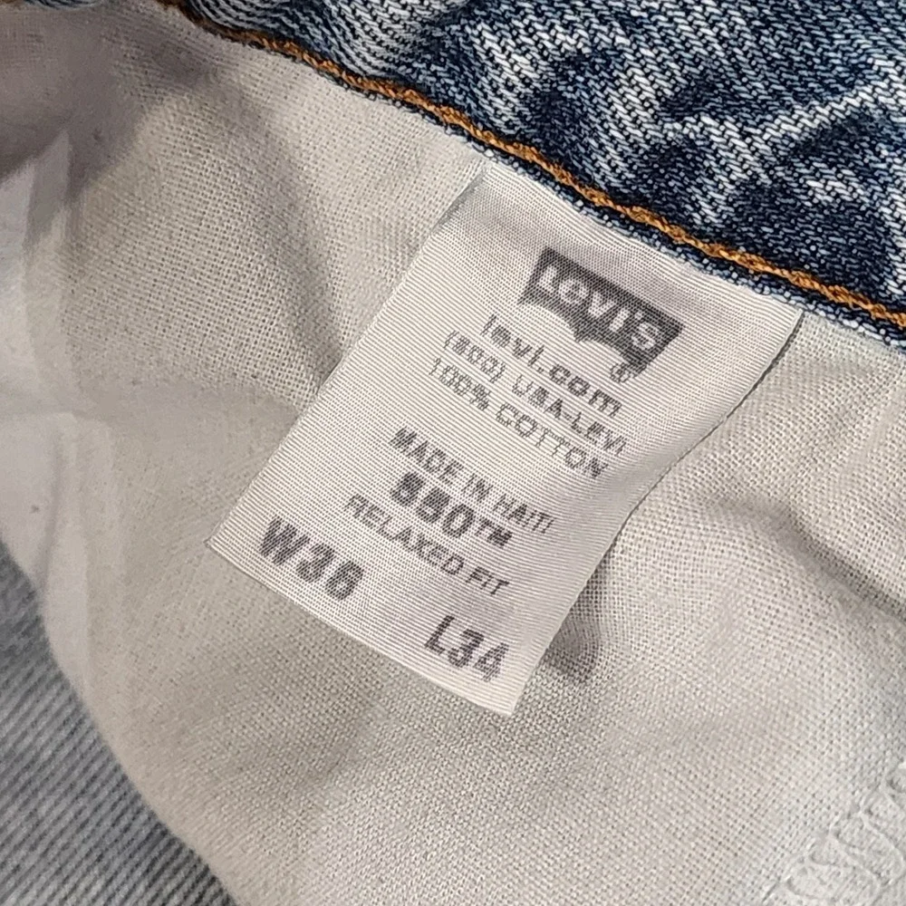 Levi's Jeans Mens 36x34 Light Wash 550 Relaxed Fit Tapered Leg Denim Casual